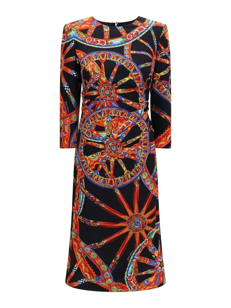 Multicolor Silk Cocktail Dress