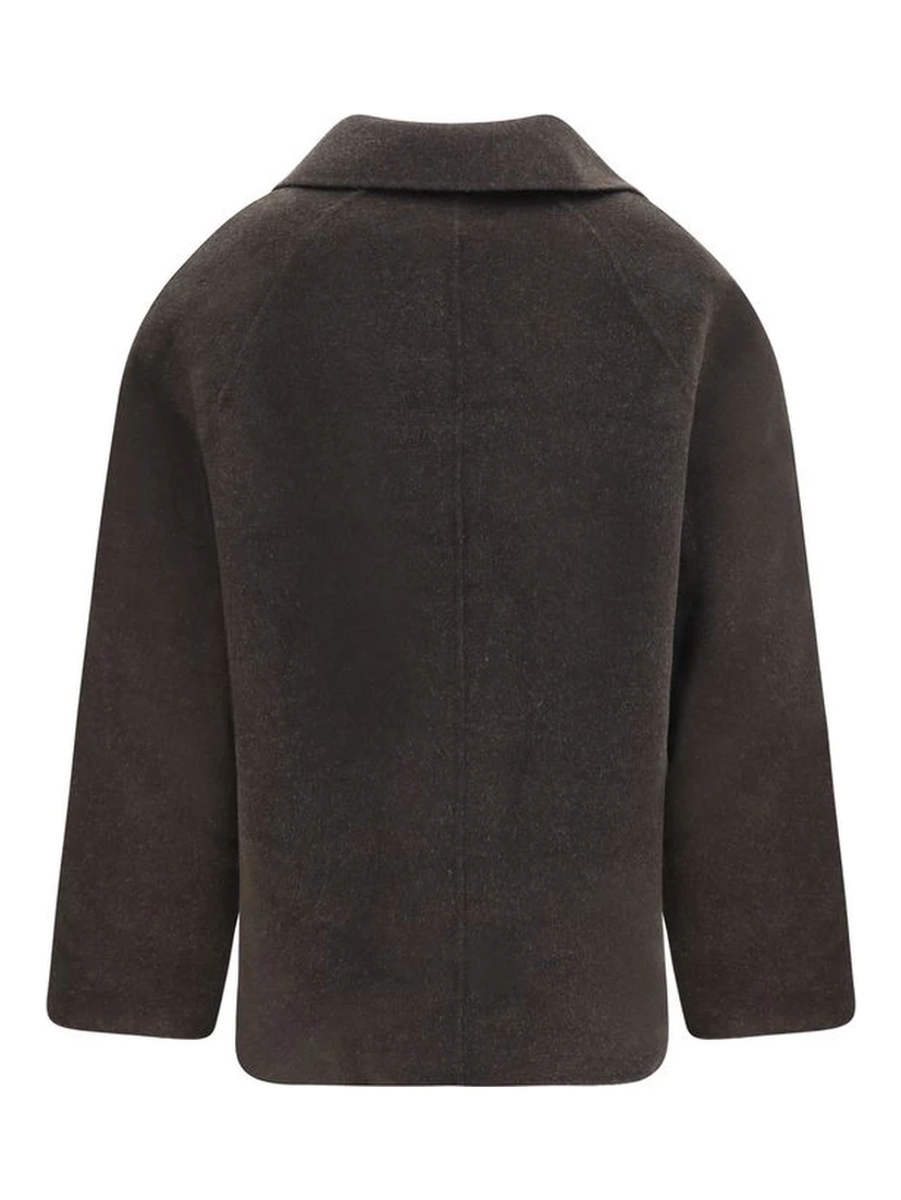 Brown Wool Oves Aries Full-Length Jacket