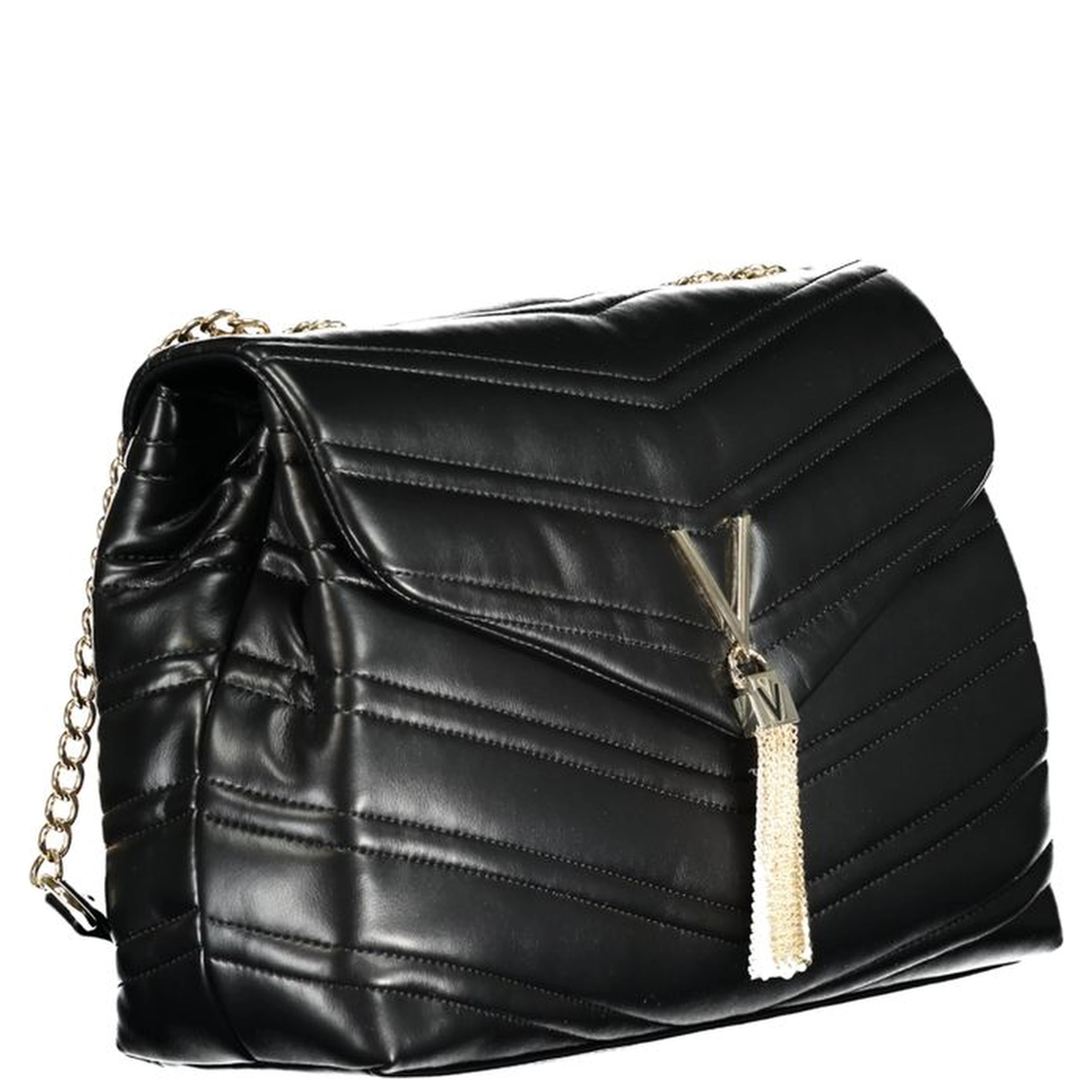 Nero Polyurethane Women's Bag with Chain Shoulder Strap