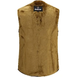 Brown Marabou Sleeveless Jacket