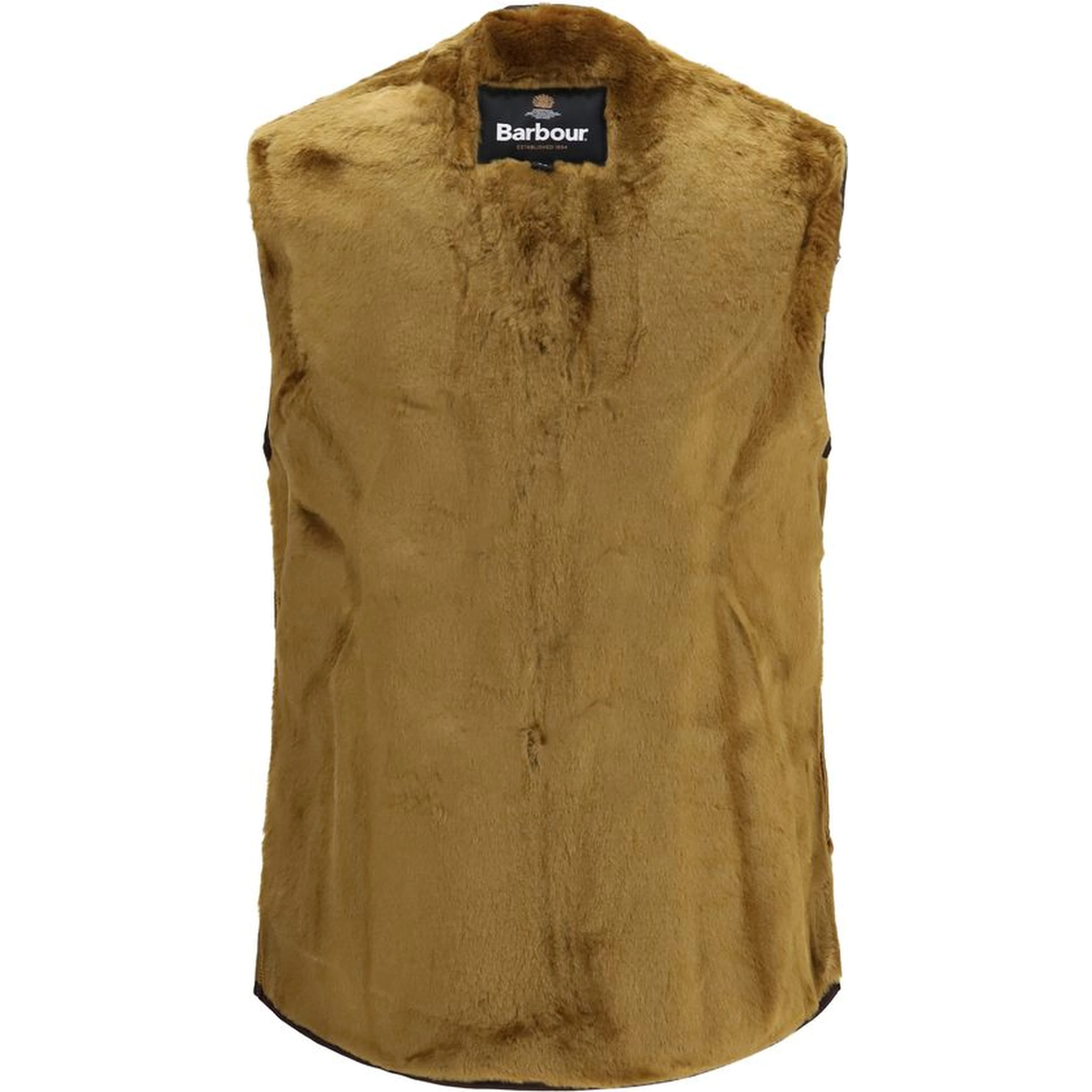 Brown Marabou Sleeveless Jacket