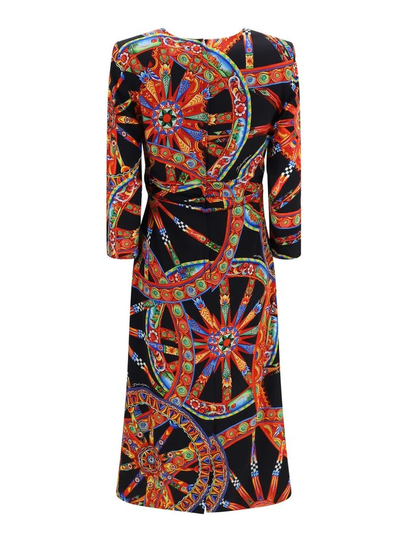 Multicolor Silk Cocktail Dress