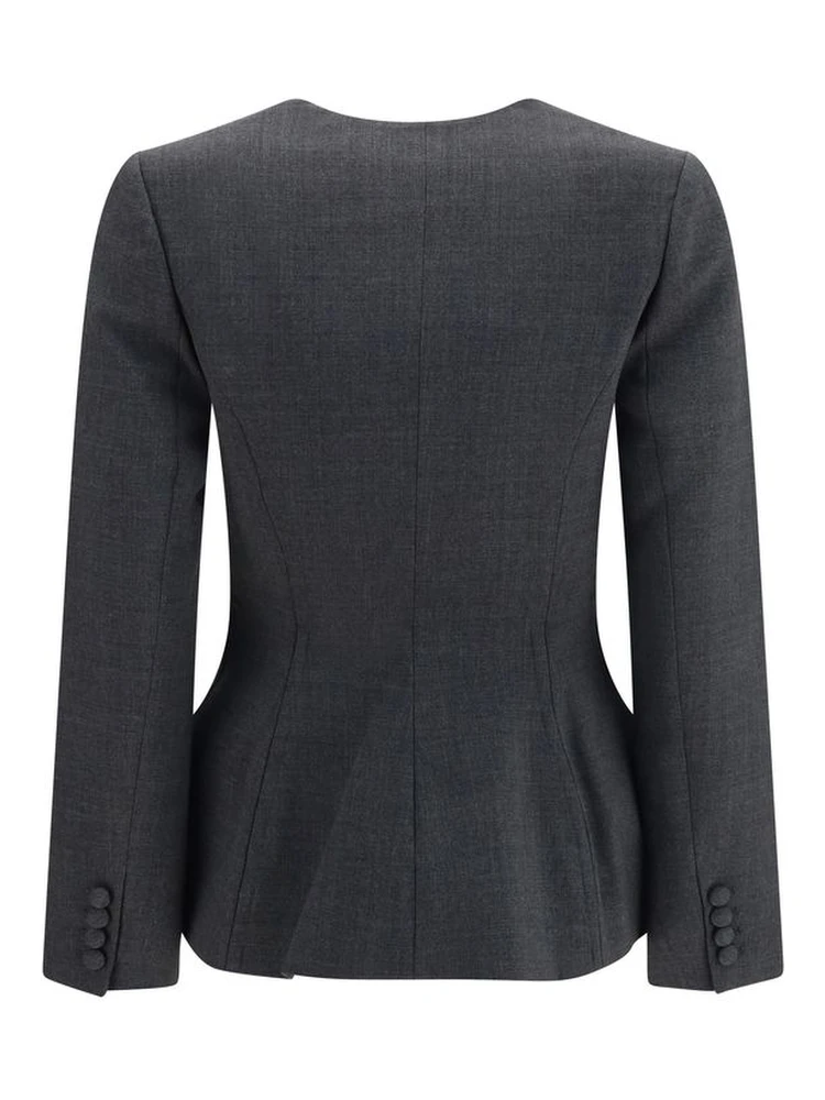 Gray Polyester Full-Length Jacket alternative