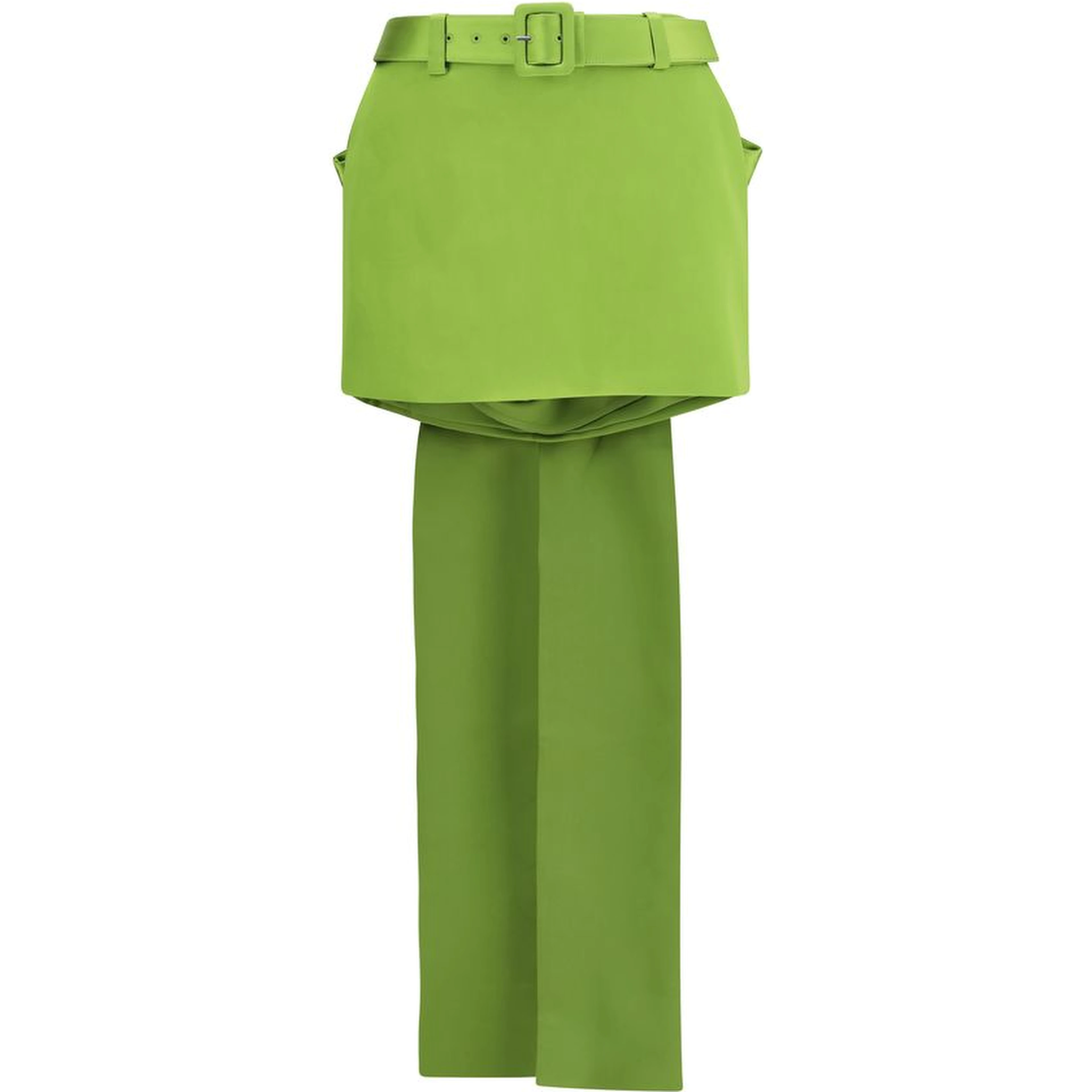Bicolor Polyester Mini Skirt