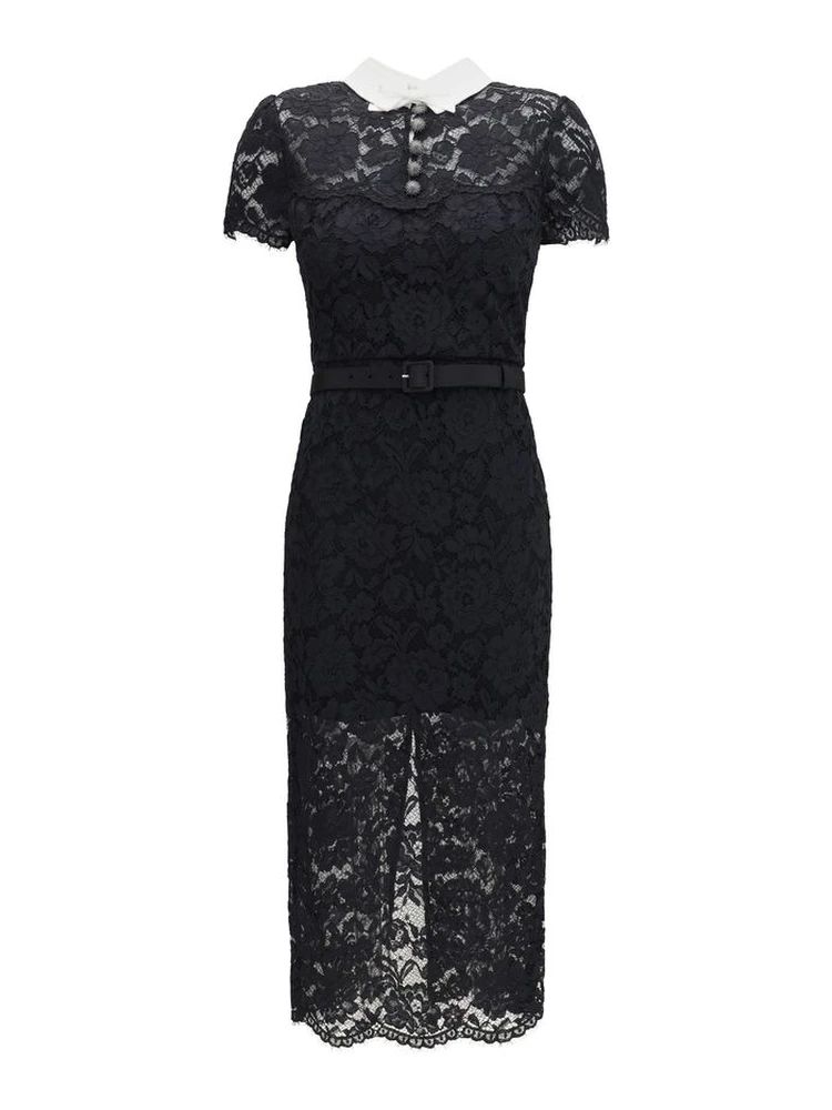 Black Polyester Casual Dress