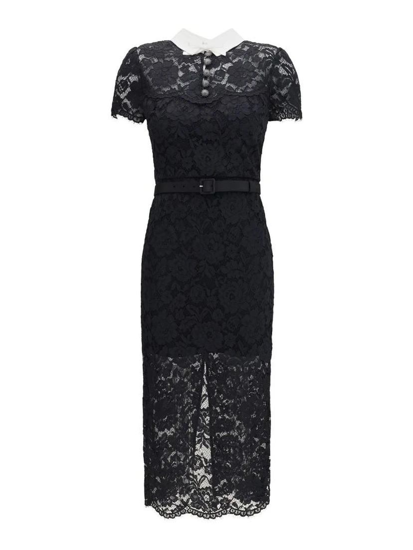 Black Polyester Casual Dress