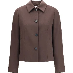 Brown Wool Oves Aries Full-Length Jacket