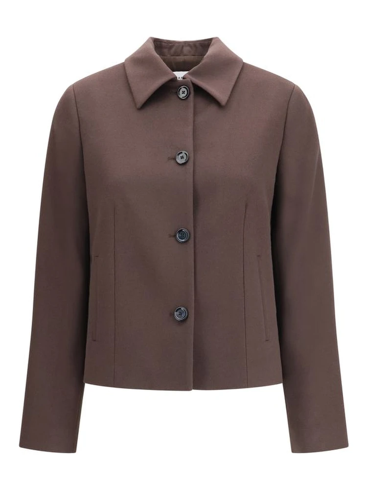 Brown Wool Oves Aries Full-Length Jacket