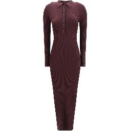 Purple Viscose Long Dress