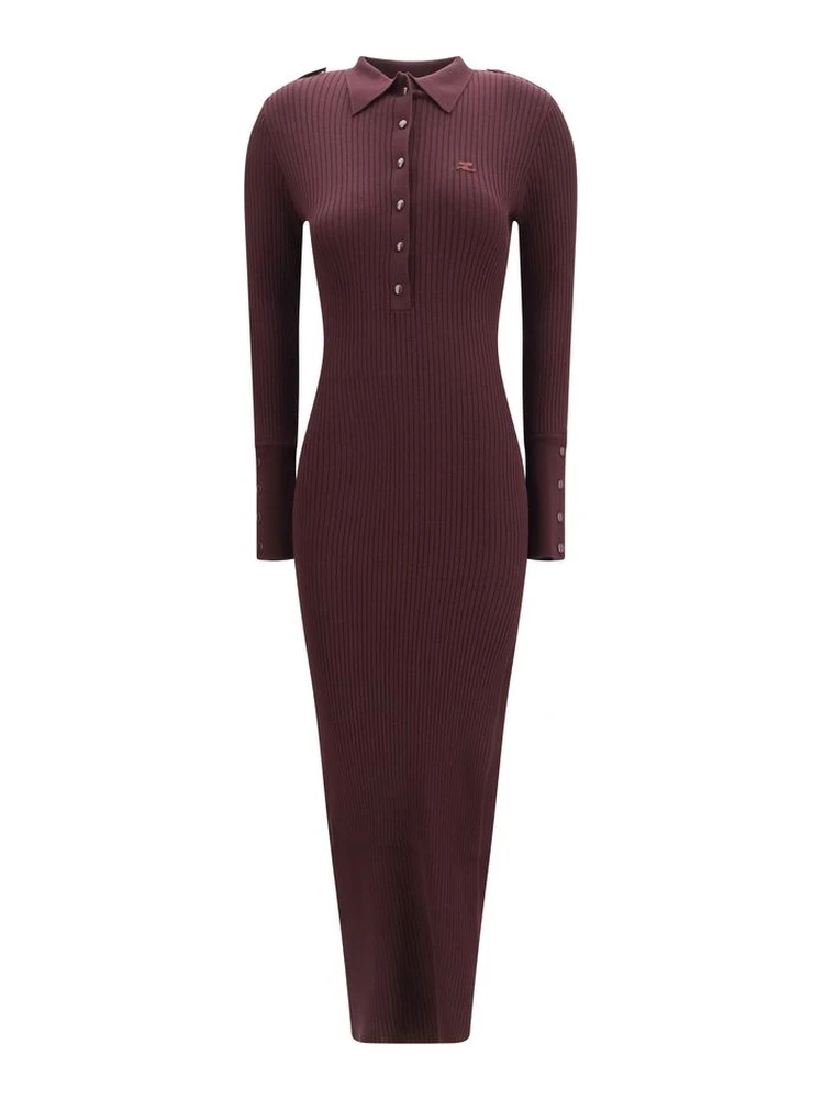 Purple Viscose Long Dress