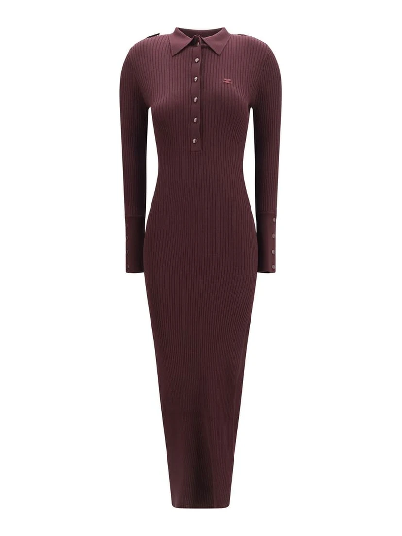 Purple Viscose Long Dress