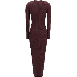 Purple Viscose Long Dress