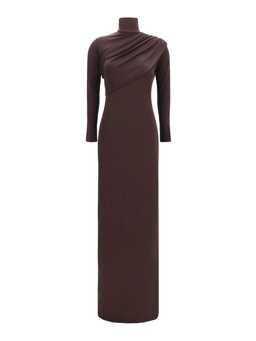 Brown Viscose Casual Dress