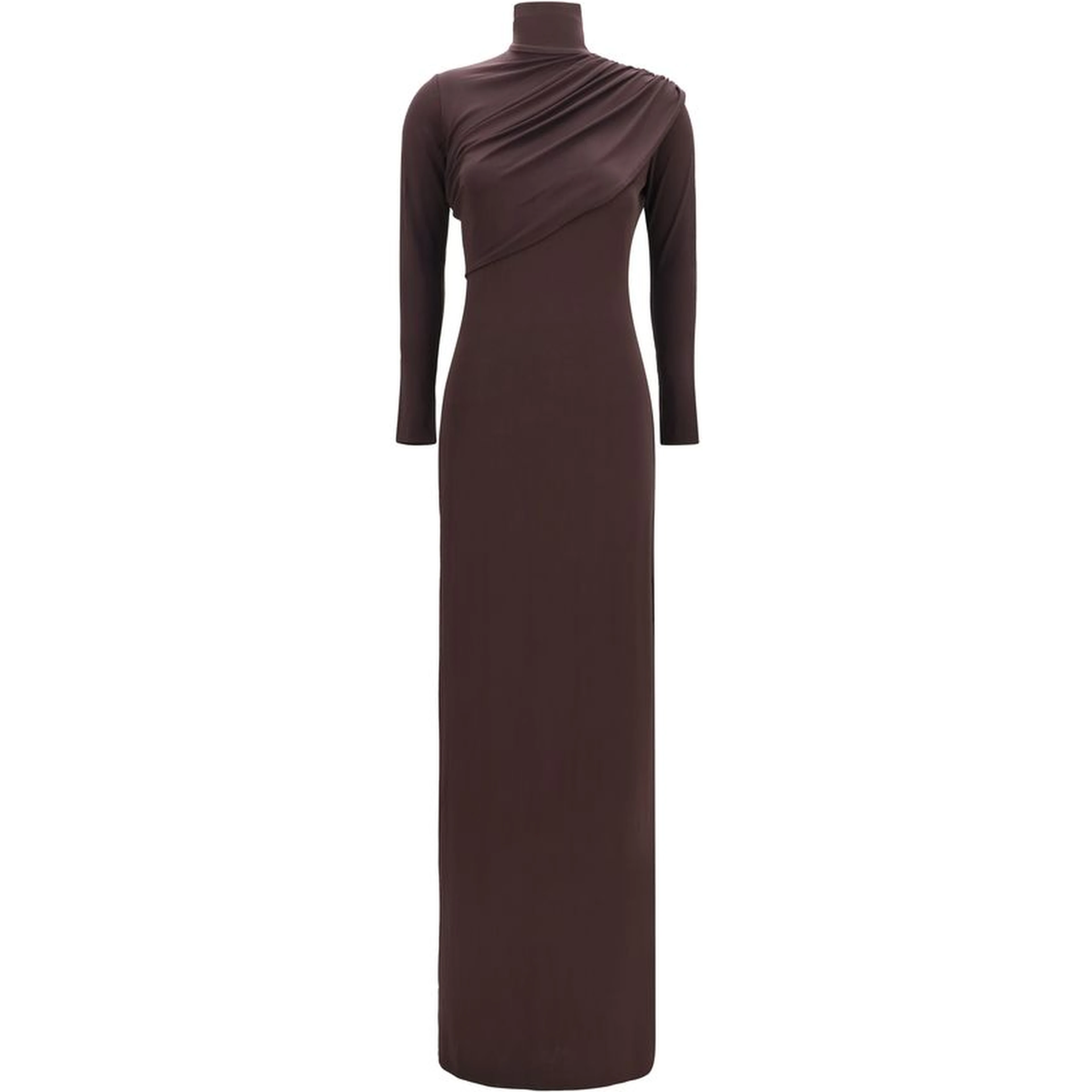 Brown Viscose Casual Dress