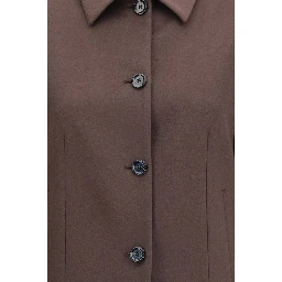 Brown Wool Oves Aries Full-Length Jacket