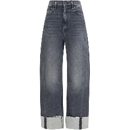 Black Cotton Cropped Jeans