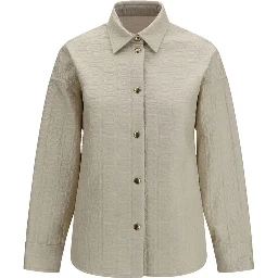 Beige Polyamide Full-Length Jacket