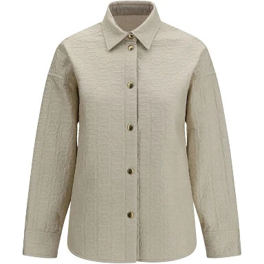 Beige Polyamide Full-Length Jacket