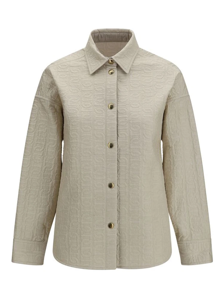 Beige Polyamide Full-Length Jacket