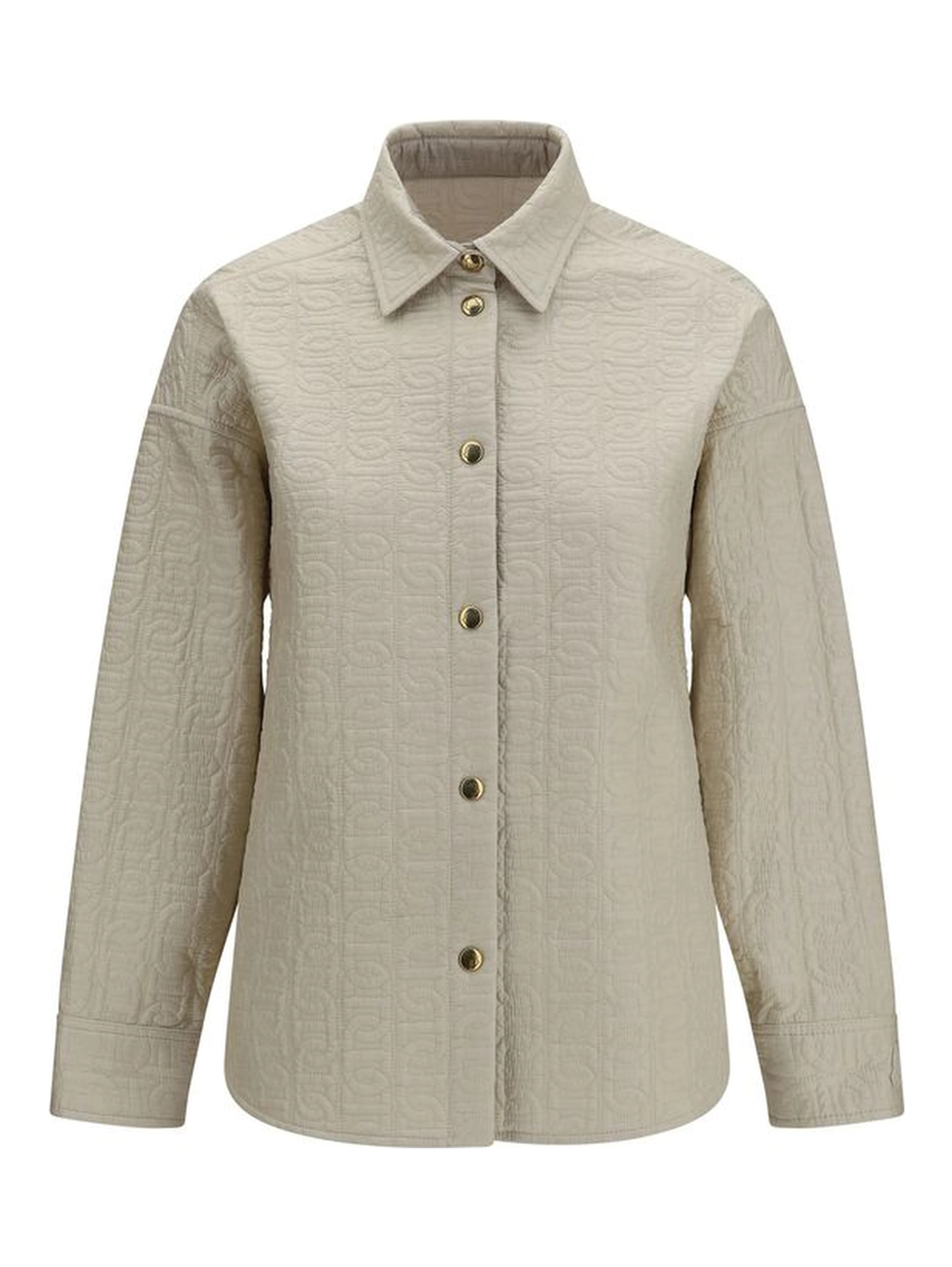 Beige Polyamide Full-Length Jacket