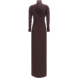 Brown Viscose Casual Dress