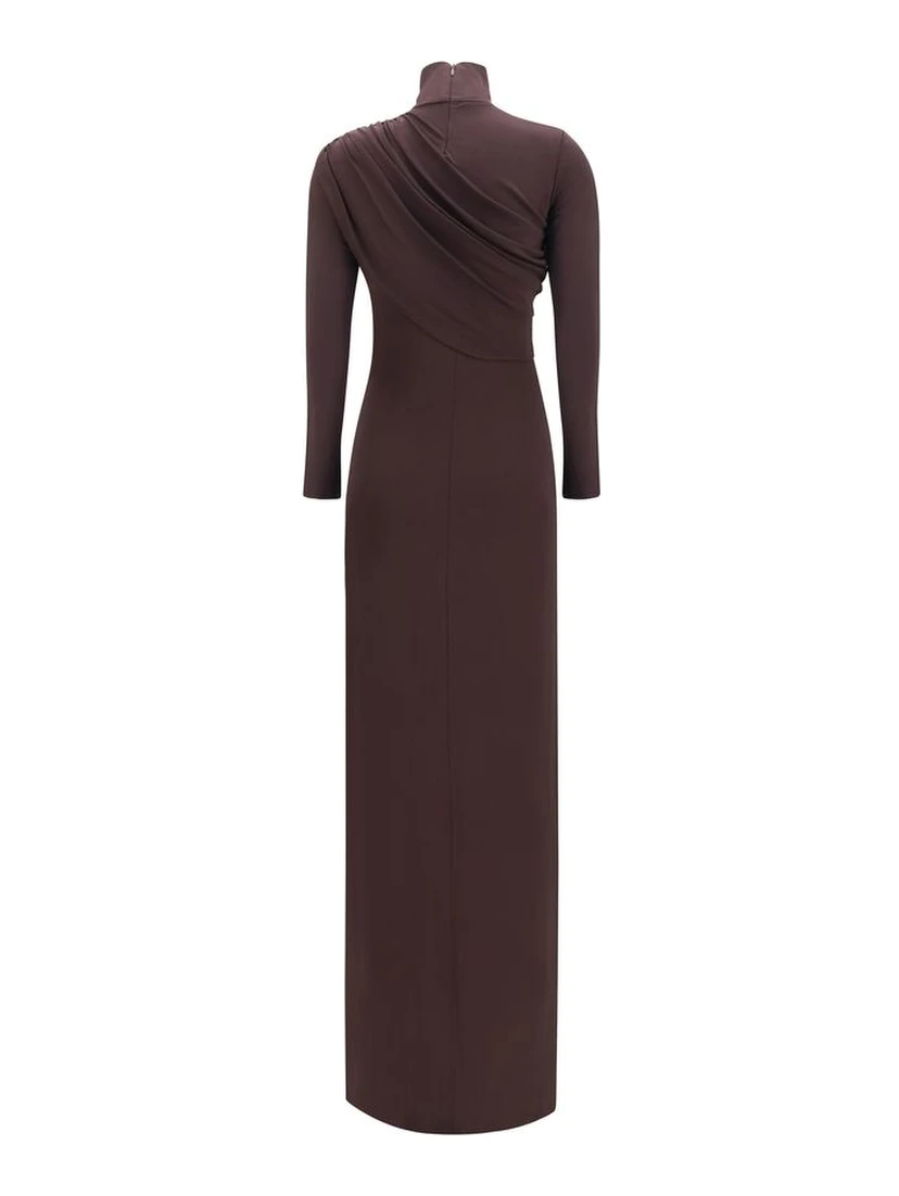 Brown Viscose Casual Dress