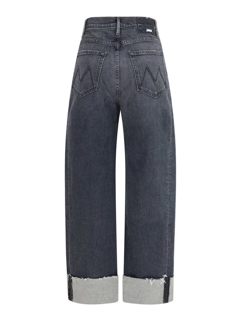 Black Cotton Cropped Jeans