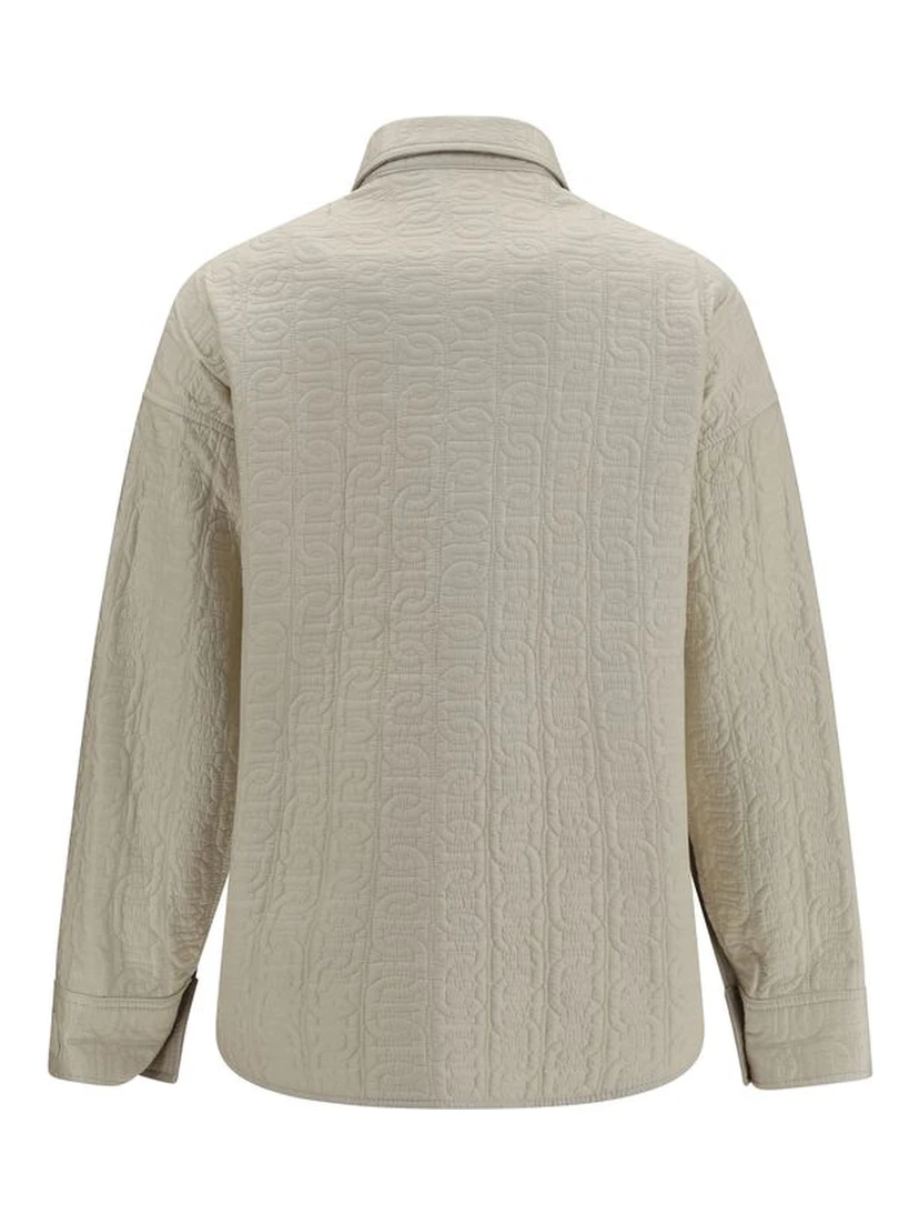Beige Polyamide Full-Length Jacket