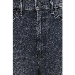 Black Cotton Cropped Jeans
