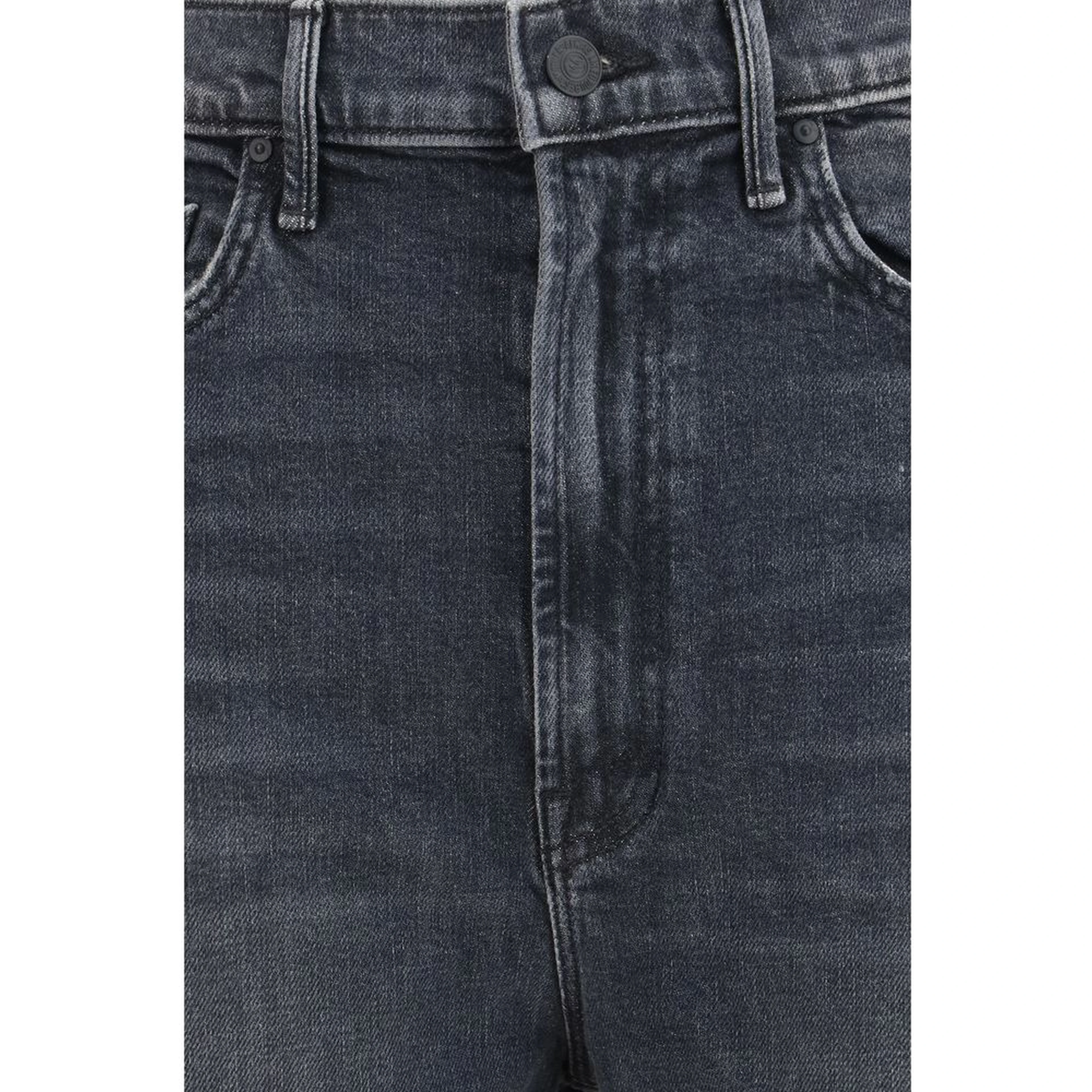 Black Cotton Cropped Jeans
