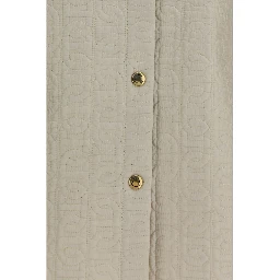 Beige Polyamide Full-Length Jacket