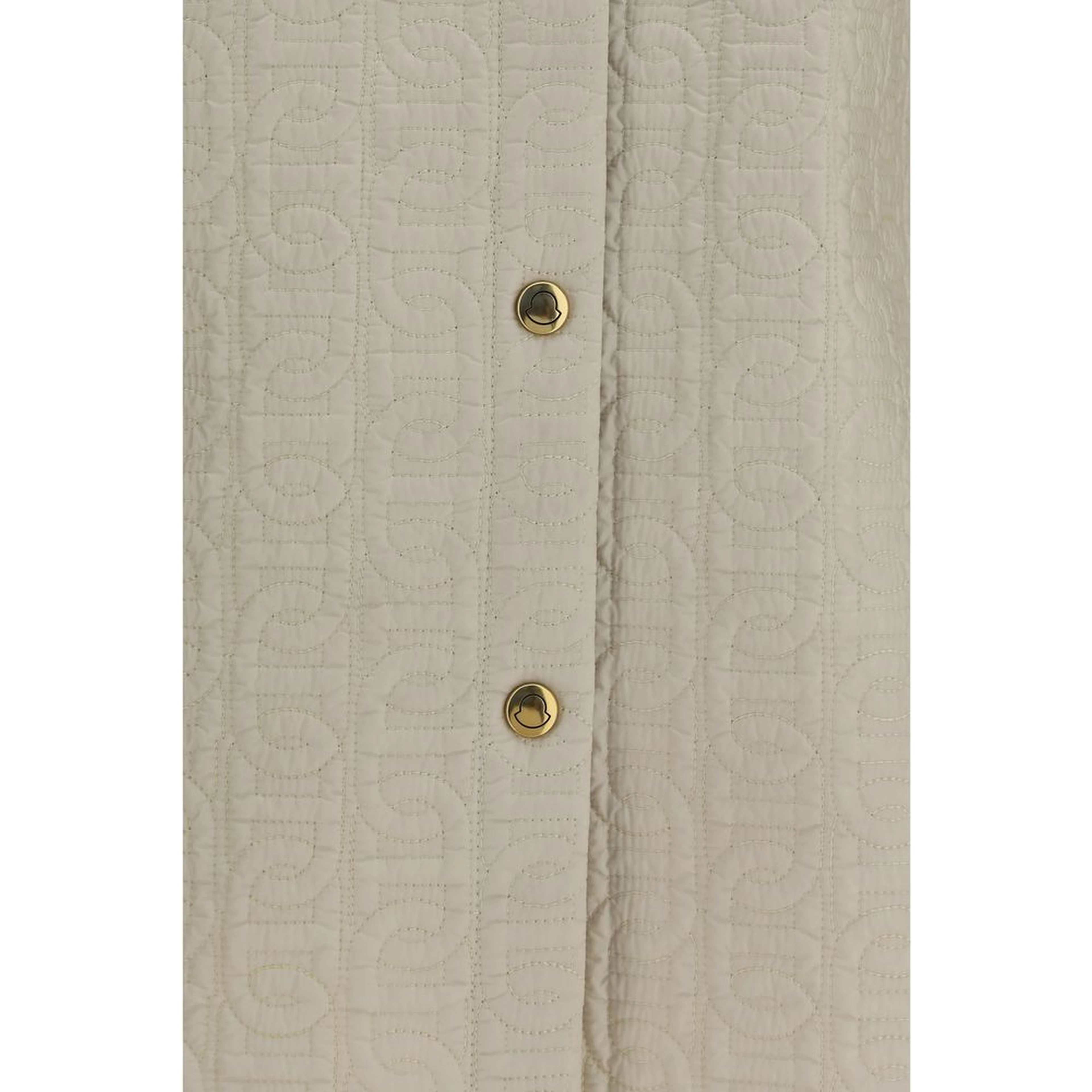 Beige Polyamide Full-Length Jacket