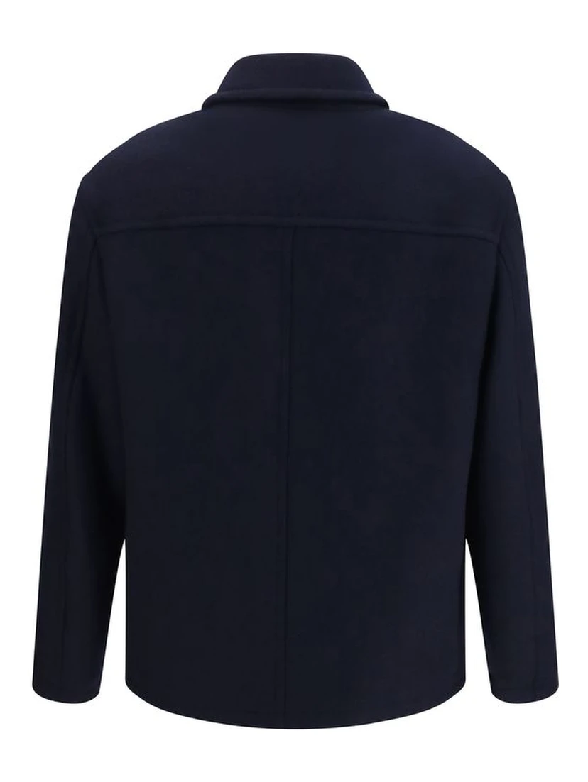 Blue Wool Oves Aries Full-Length Jacket
