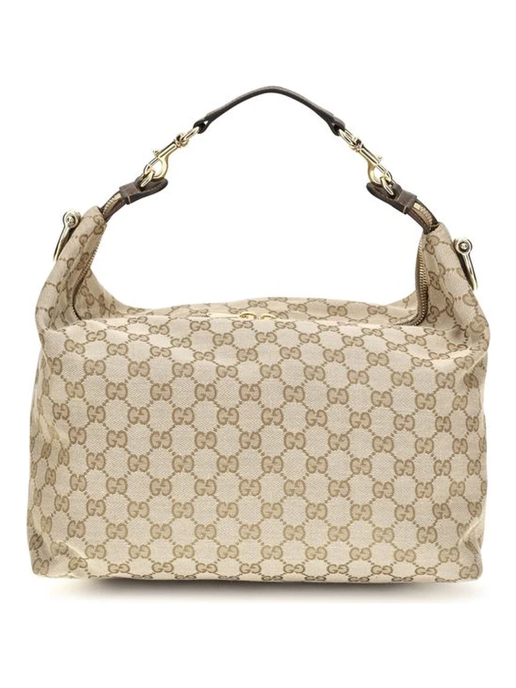 Beige Fabric Shoulder Bag