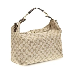 Beige Fabric Shoulder Bag