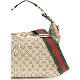 Beige Fabric Shoulder Bag