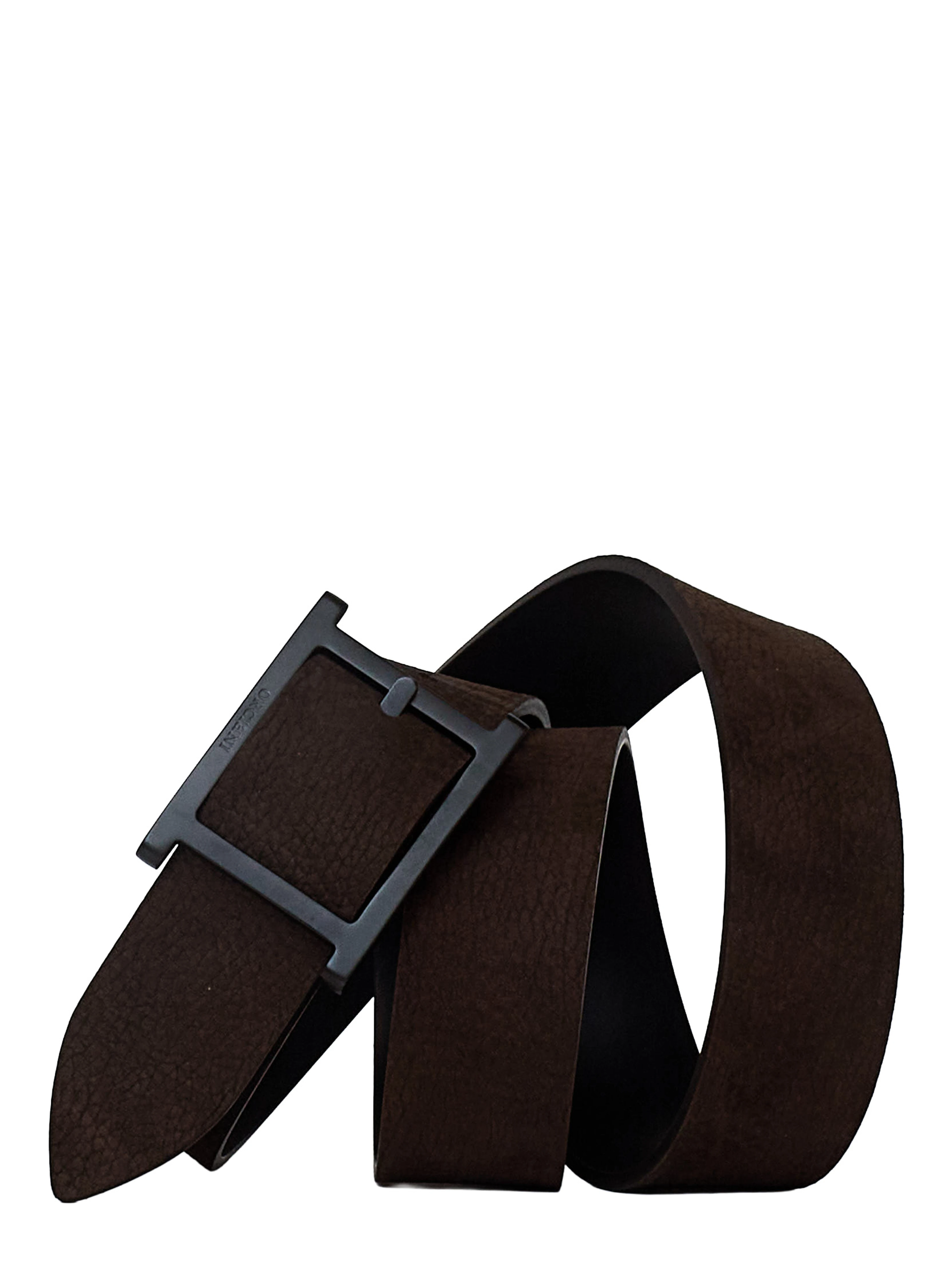 Cintura Nabucco Double C Pelle Nabuk Cuoio 3,5 Cm