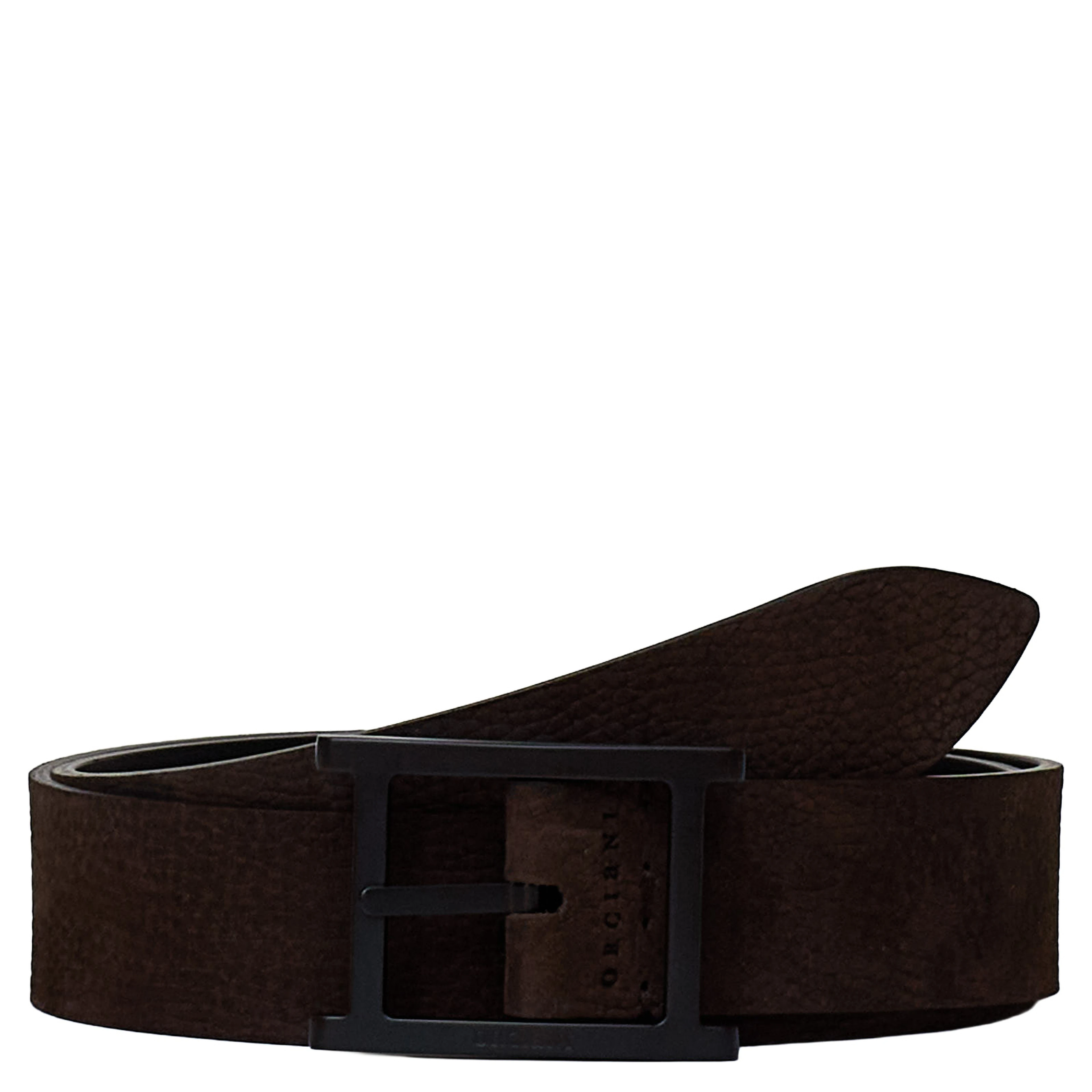 Cintura Nabucco Double C Pelle Nabuk Cuoio 3,5 Cm