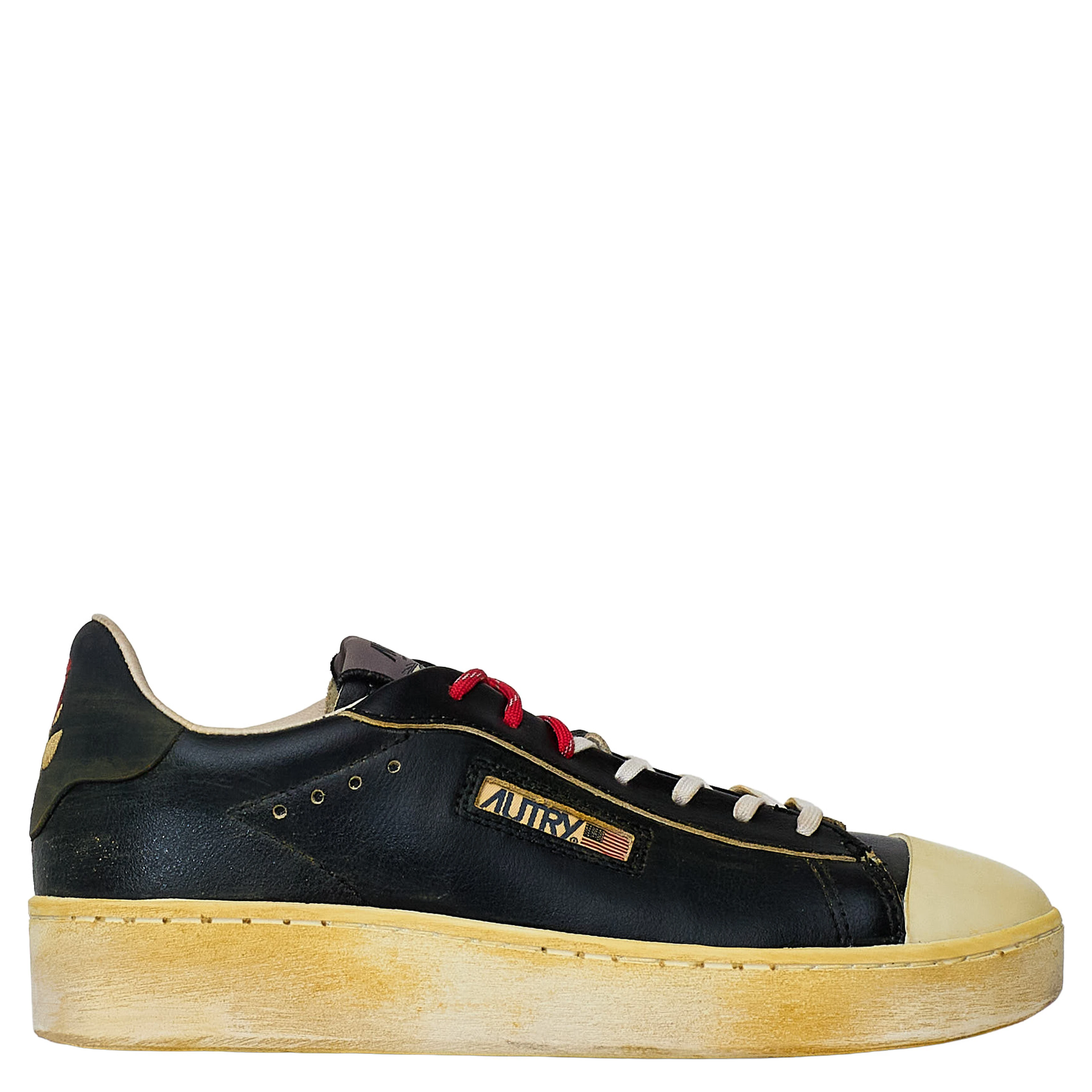 Sneakers Dallas Vintage Low In Pelle, Nabuk Nera