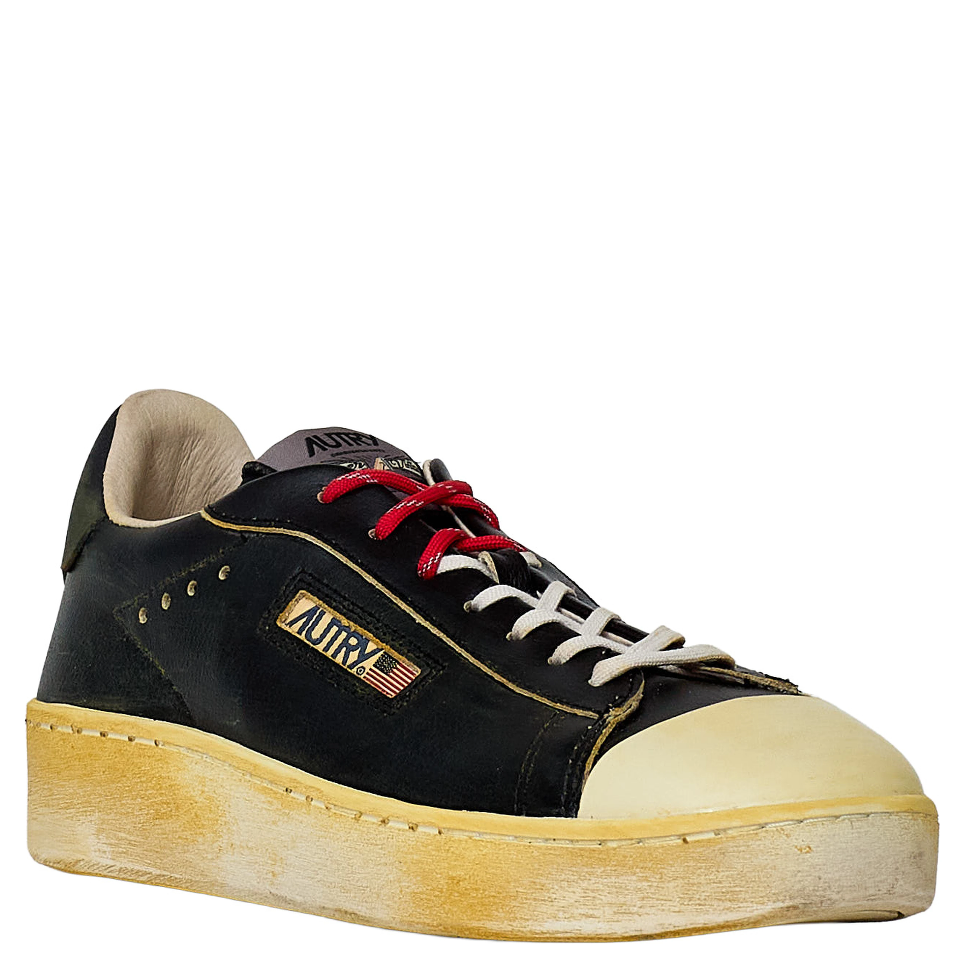 Sneakers Dallas Vintage Low In Pelle, Nabuk Nera