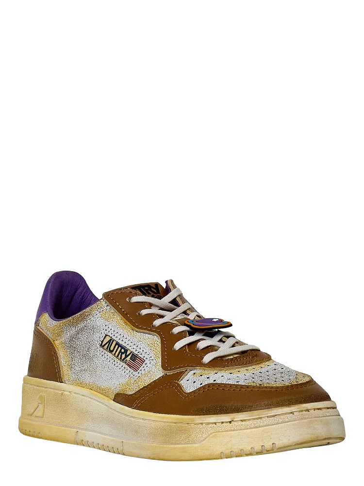 Sneakers Super Vintage Low In Pelle Effetto Crack Chipmunk, Picasso alternative