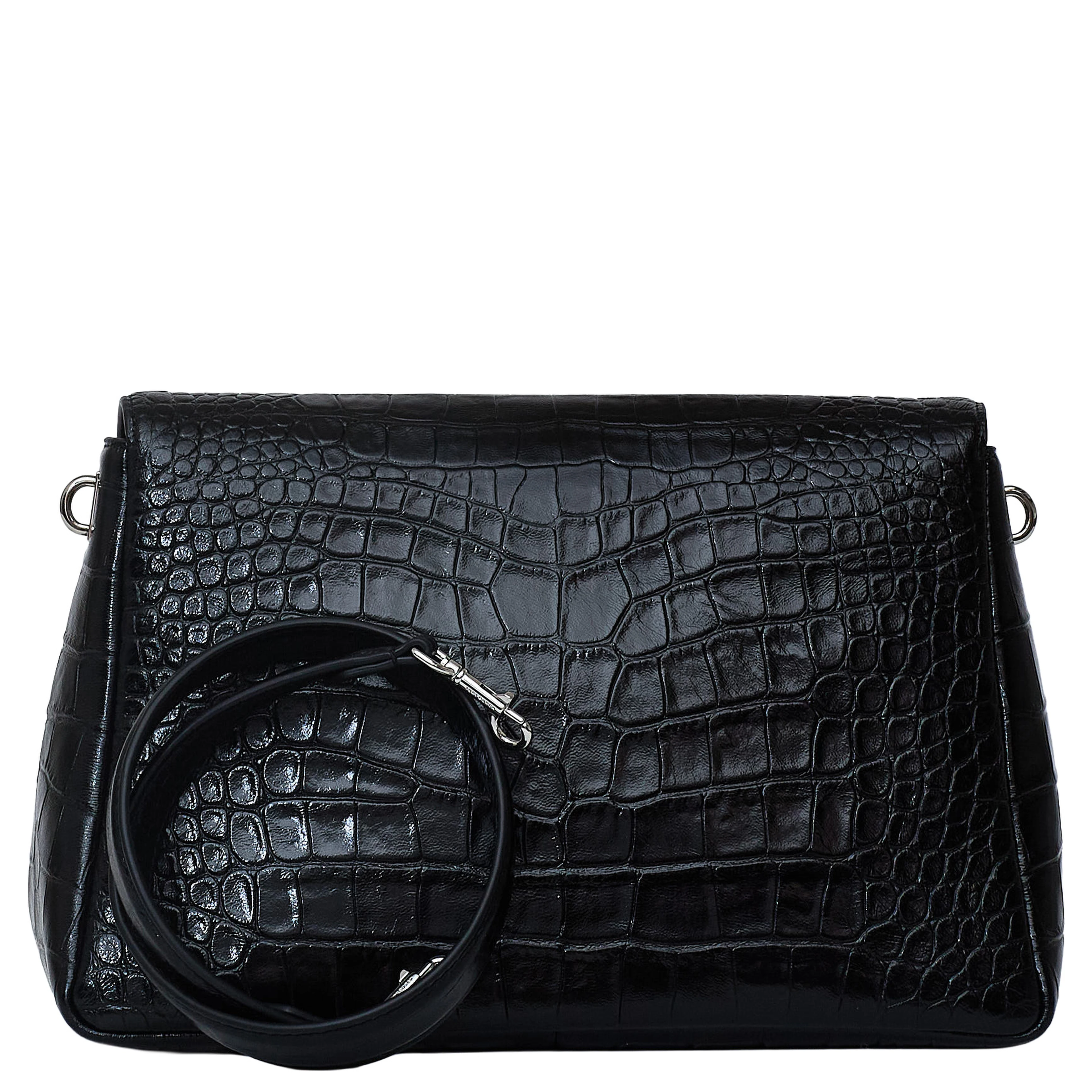 Charlie Embossed Croc Shoulder Bag