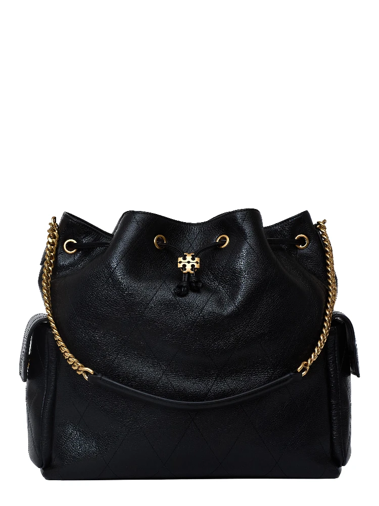 Charlie Quilted Large Drawstring Shoulder Bag