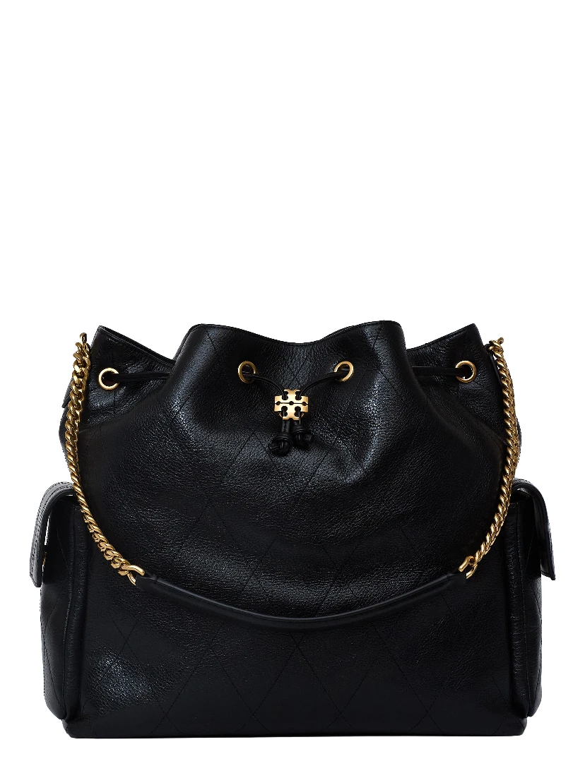 Charlie Quilted Large Drawstring Shoulder Bag