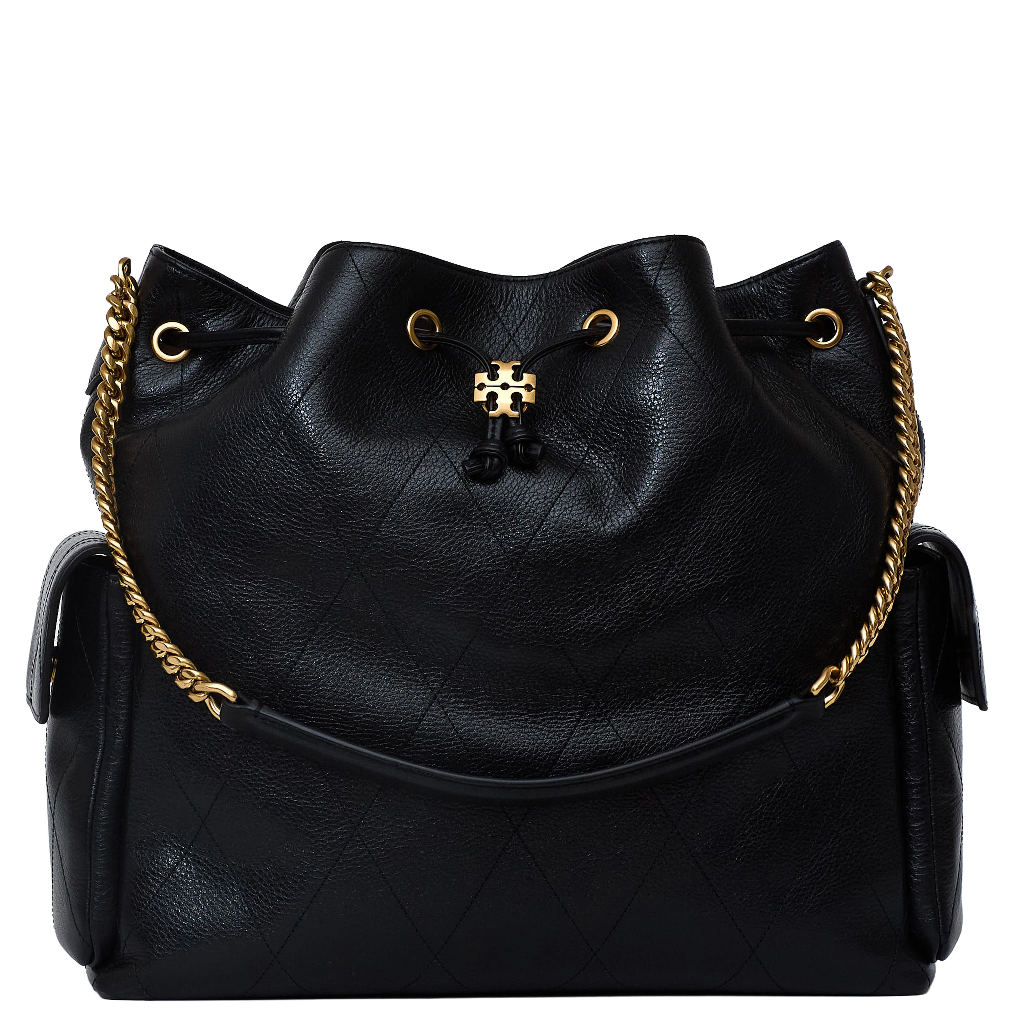 Charlie Quilted Large Drawstring Shoulder Bag