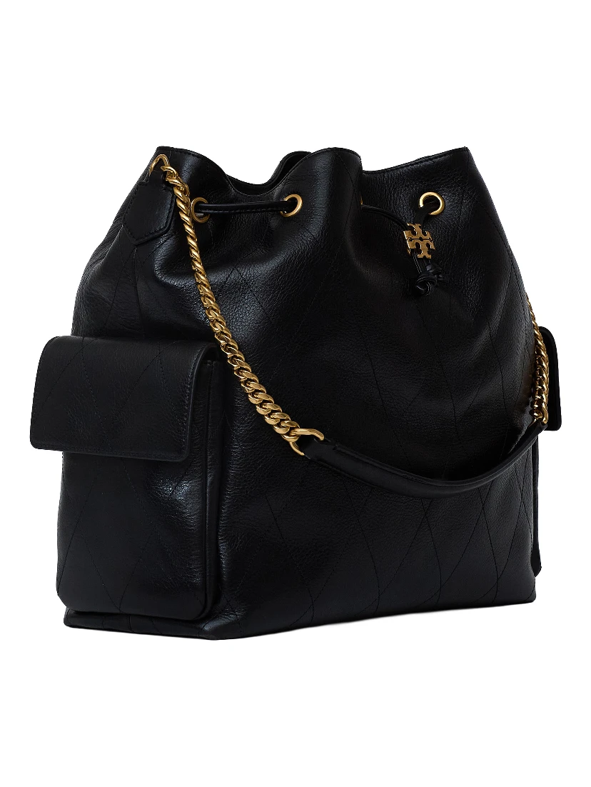 Charlie Quilted Large Drawstring Shoulder Bag