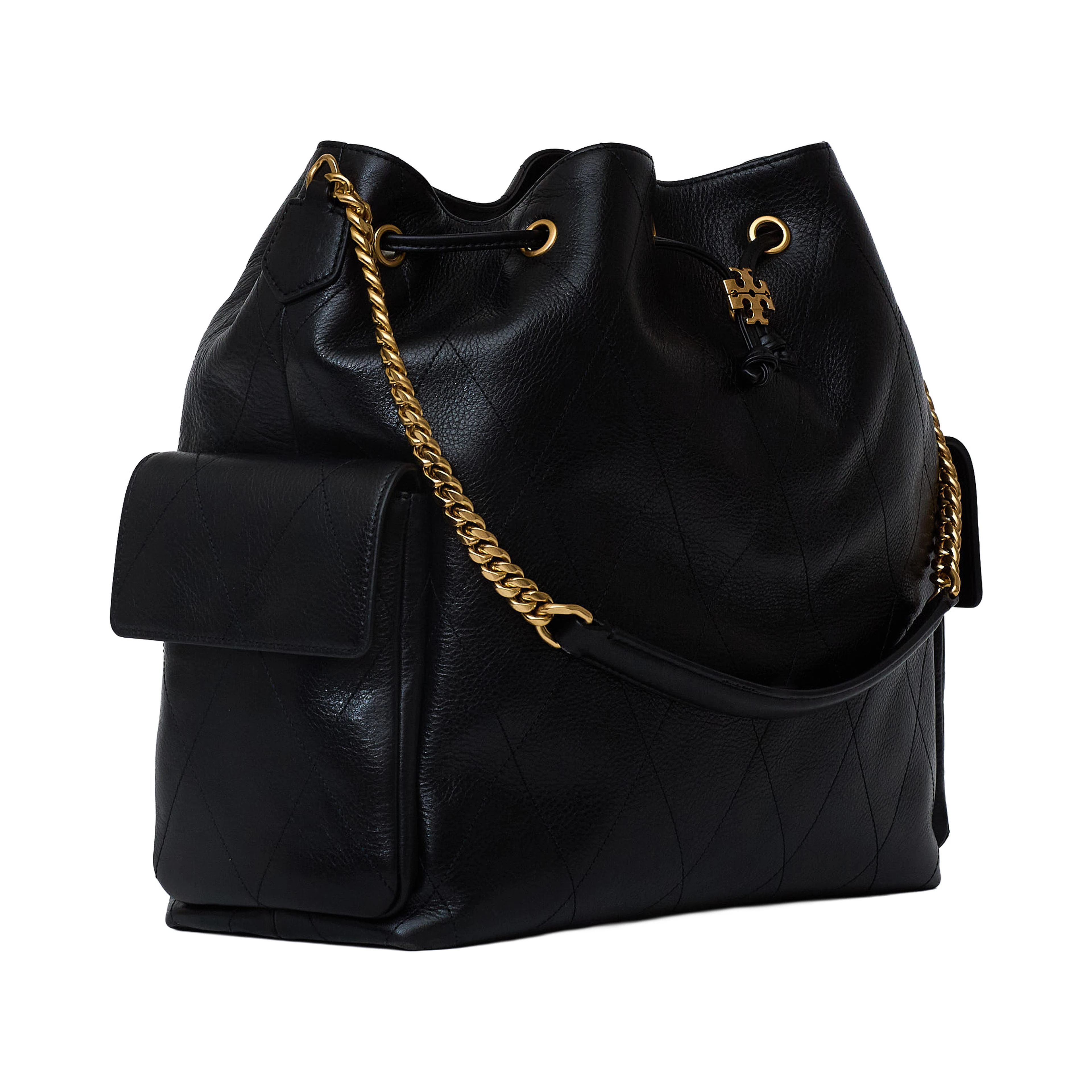 Charlie Quilted Large Drawstring Shoulder Bag