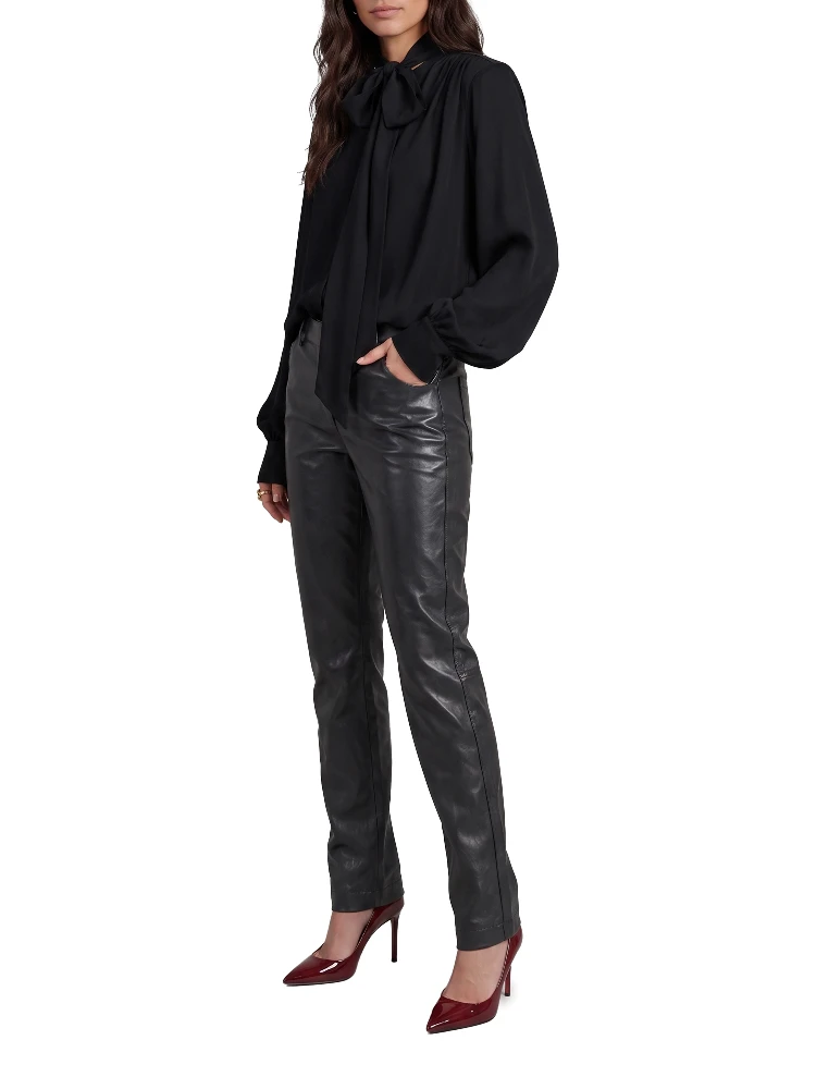 Silk-blouse blouse with bow alternative