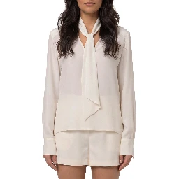 V-neck shirt with scarf