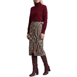 Glen plaid midi skirt